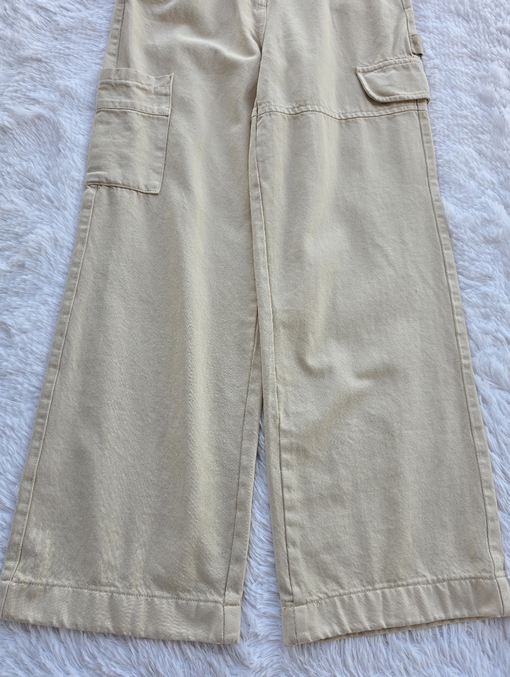 Hustle N Holla Kerry High Rise Tan Carpentet Cargo Jeans - Picture 6 of 9